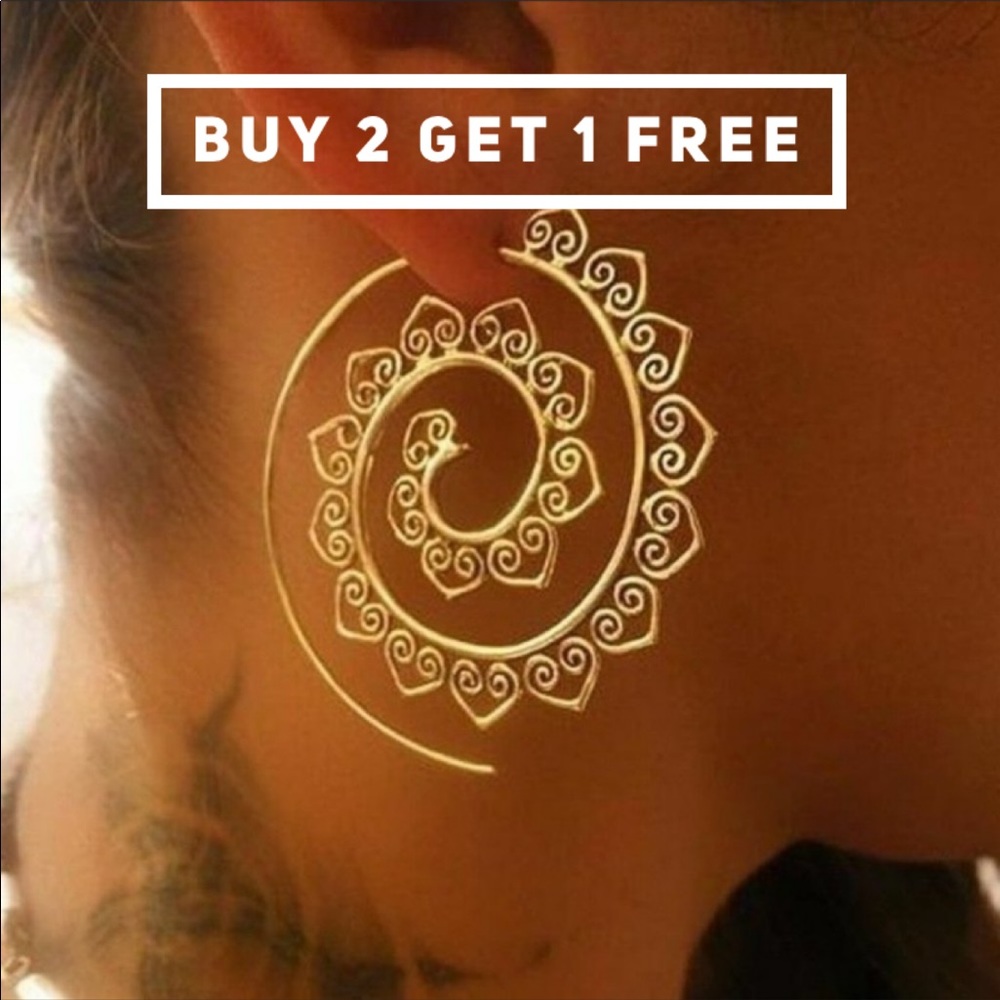 "Nora" Boho Swirl Gold Earrings